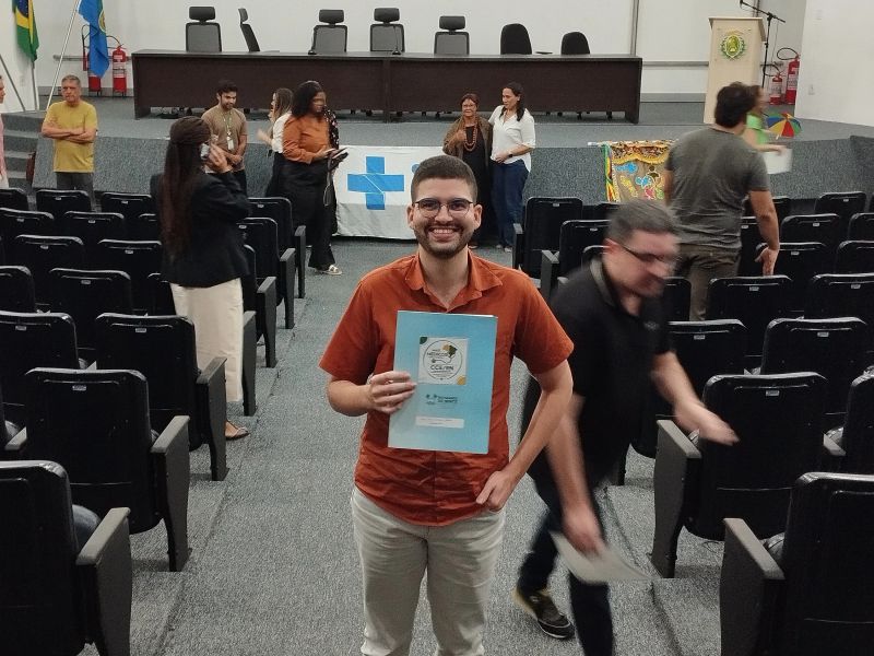 Fotografia no auditório da UFRN onde o evento de acolhimento aconteceu.